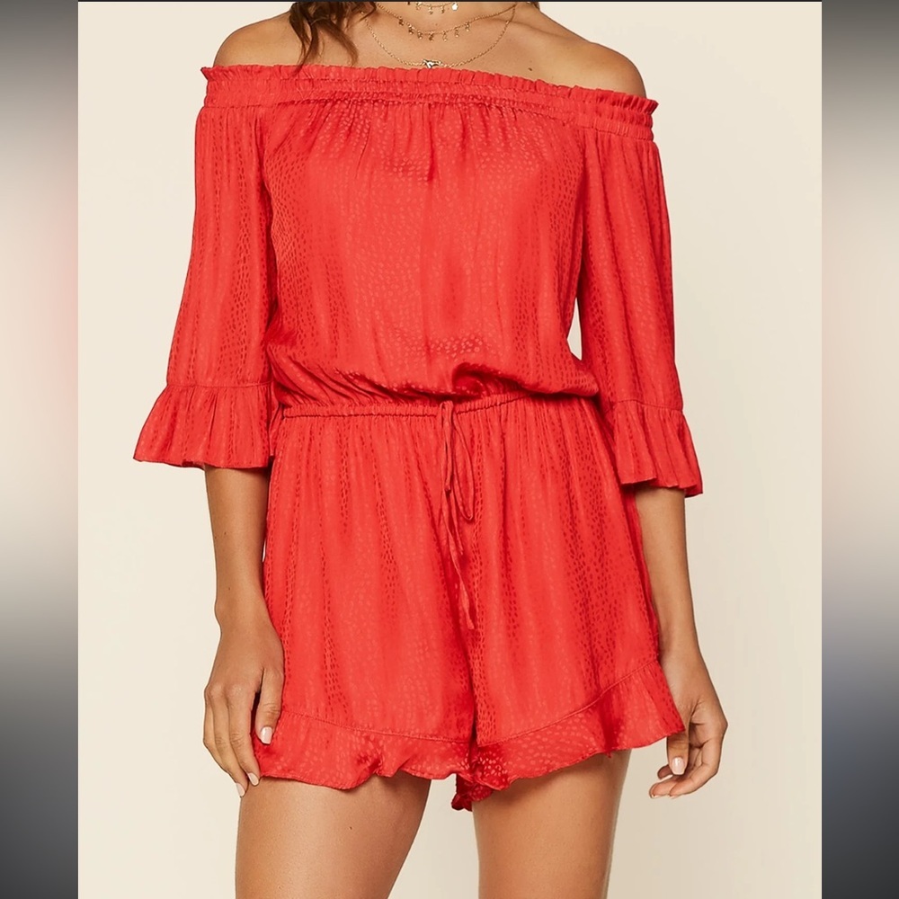 BP hot pink off the shoulder romper size XL